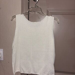 White Knit Tank Top